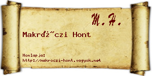 Makróczi Hont névjegykártya